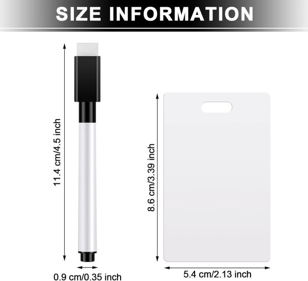 24 Packs Pocket Sized Erasable Notepad Badge Accessory 12 Pieces Mini Whiteboard Clipboard Hangs with Badge Mini Whiteboard Small Dry Erase Board with 12 Pieces Dry Erase Marker for Office School - Image 2