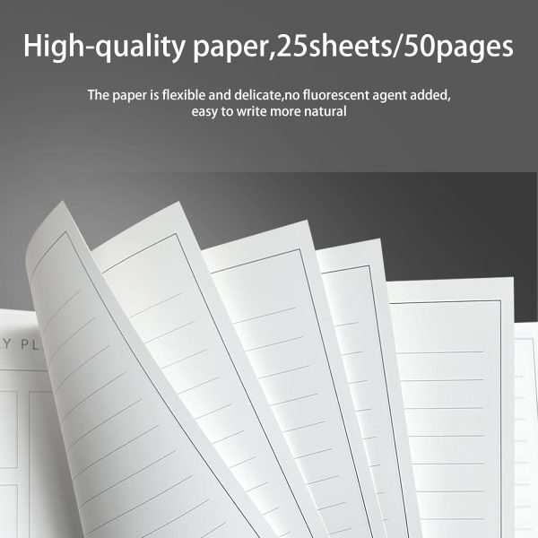 PP Paper Waterproof A5 Notebook, PVC shell Durable Notebook 52 sheets 104 pages, Reusable Stone Paper Notebook with pen/towel/bag / 5.8”x8.3” Weather proof Note Pads (A5, transparent) - Image 2