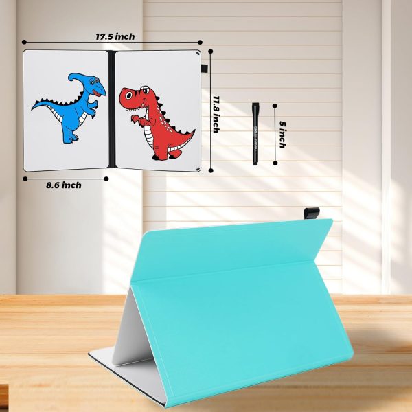 Small White Board Dry Erase Board, Double Sided Folding Whiteboard with Pen, Mini Portable Reusable Notebook for Study, Meeting, Doodling, Planning, Office and Home Supplies Desktop Accessories - Image 2