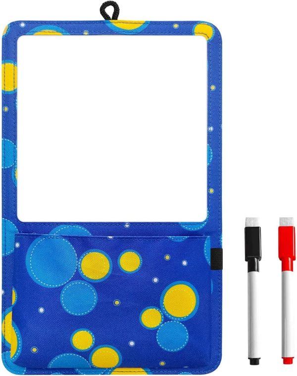 Magnetic Dry Erase Board, Small White Board Dry Erase with Pocket Organizer, Easy to Write & Clean, Magnetic Whiteboard for Fridge, Kitchen Office School List, Children's Drawing Board-Blue