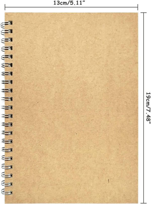 2 Pack College Ruled Notebook, Soft Yellow Cover Spiral Notebook, Memo Notepad Sketchbook, Students Office Business Diary Spiral Book Journal,100 Pages, 50 Sheets, 7.48 x 5.11 Inch - Image 2