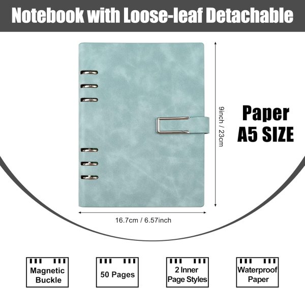 Reusable Notebooks - Stone Paper Waterproof Spiral Notebooks, A5 Wirebound Ruled Sketch Book Notepad Diary Memo Planner with 1 Erasable Pen & 1 Microfiber Cloth Included (9.05''×6.69'') - Image 2