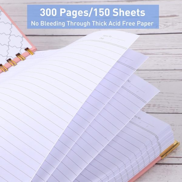 Spiral Notebook, College Ruled Notebook, 8.5" x 11", 300 Pages Hardcover Leather Notebook Journal for Women Men, A4 Large Lined Journal Notebooks for Work School, 24pcs Index Tabs, Thick, Light Blue - Image 2