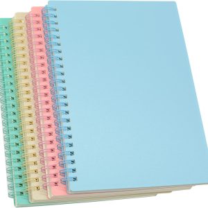 Spiral Notebook, 4 Pcs 8.3 Inch x 5.9 Inch A5 Thick Plastic Hardcover 7mm College Ruled 4 Color 80 Sheets -160 Pages Journals for Study and Notes (4)