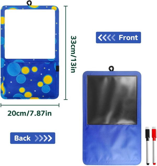 Magnetic Dry Erase Board, Small White Board Dry Erase with Pocket Organizer, Easy to Write & Clean, Magnetic Whiteboard for Fridge, Kitchen Office School List, Children's Drawing Board-Blue - Image 2