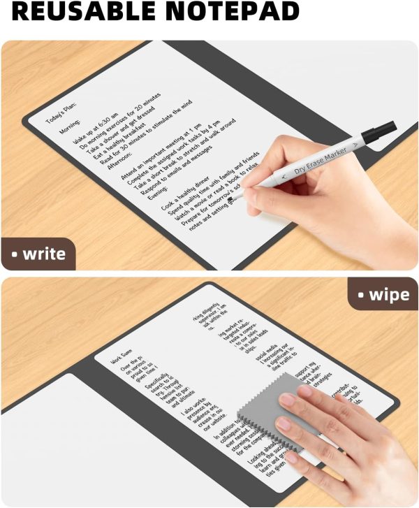 Portable Small White Board Dry Erase Board, Reusable 9.5 * 6.6in Notebook Memo, Office Home Supplies Desk Accessories MH760 (Pink) - Image 2